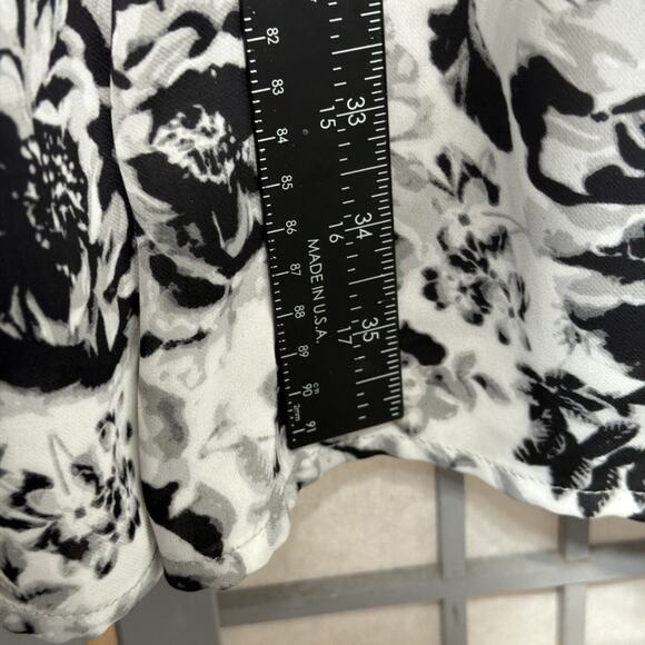 Talbots Monet Flowers A Line Black & White Chiffon Dress - Size 8 - Picture 5 of 14